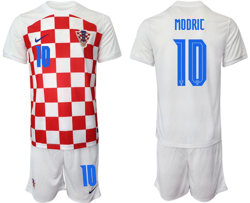 Men 2022 World Cup National Team Croatia home white 10 Soccer Jersey